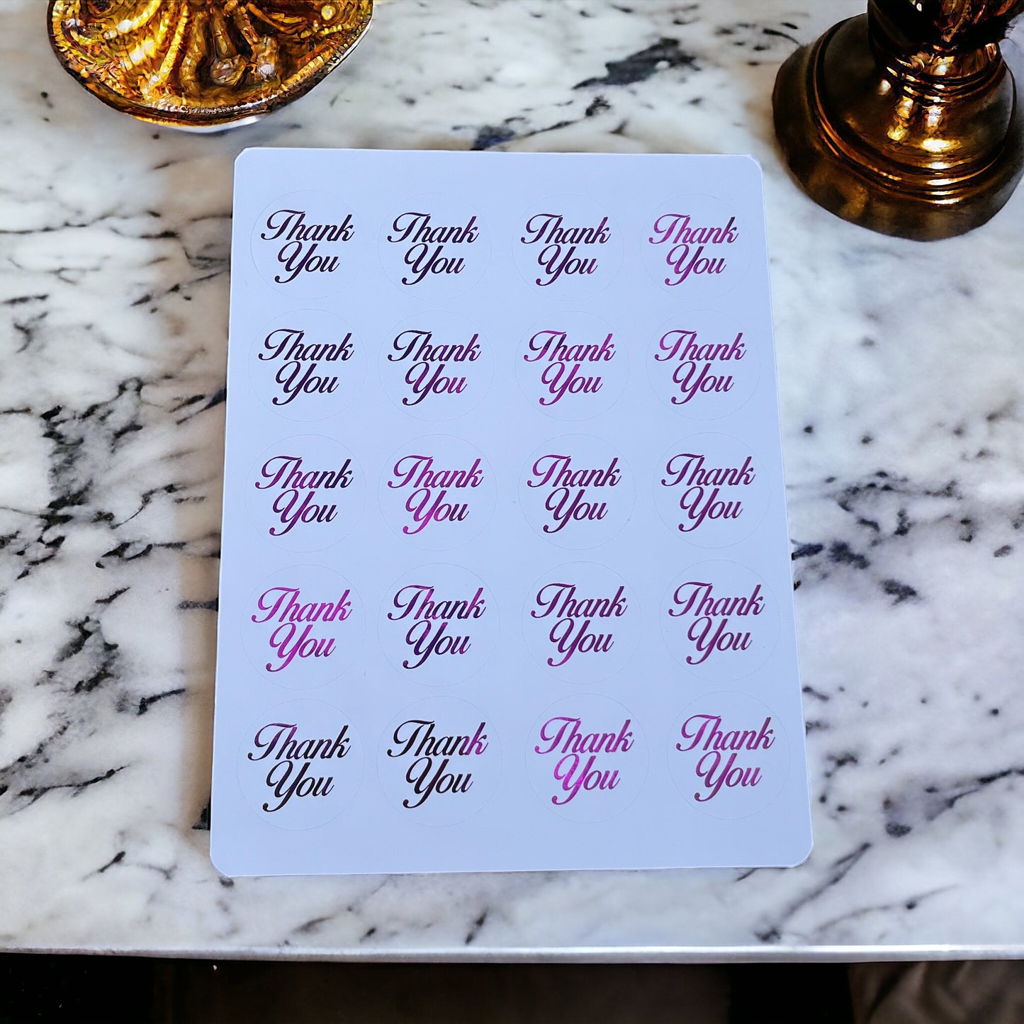 Thank you foil packaging stickers