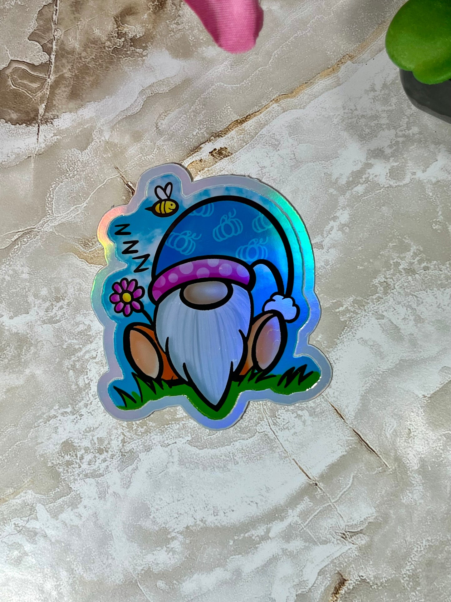 Sleepy gnome sticker