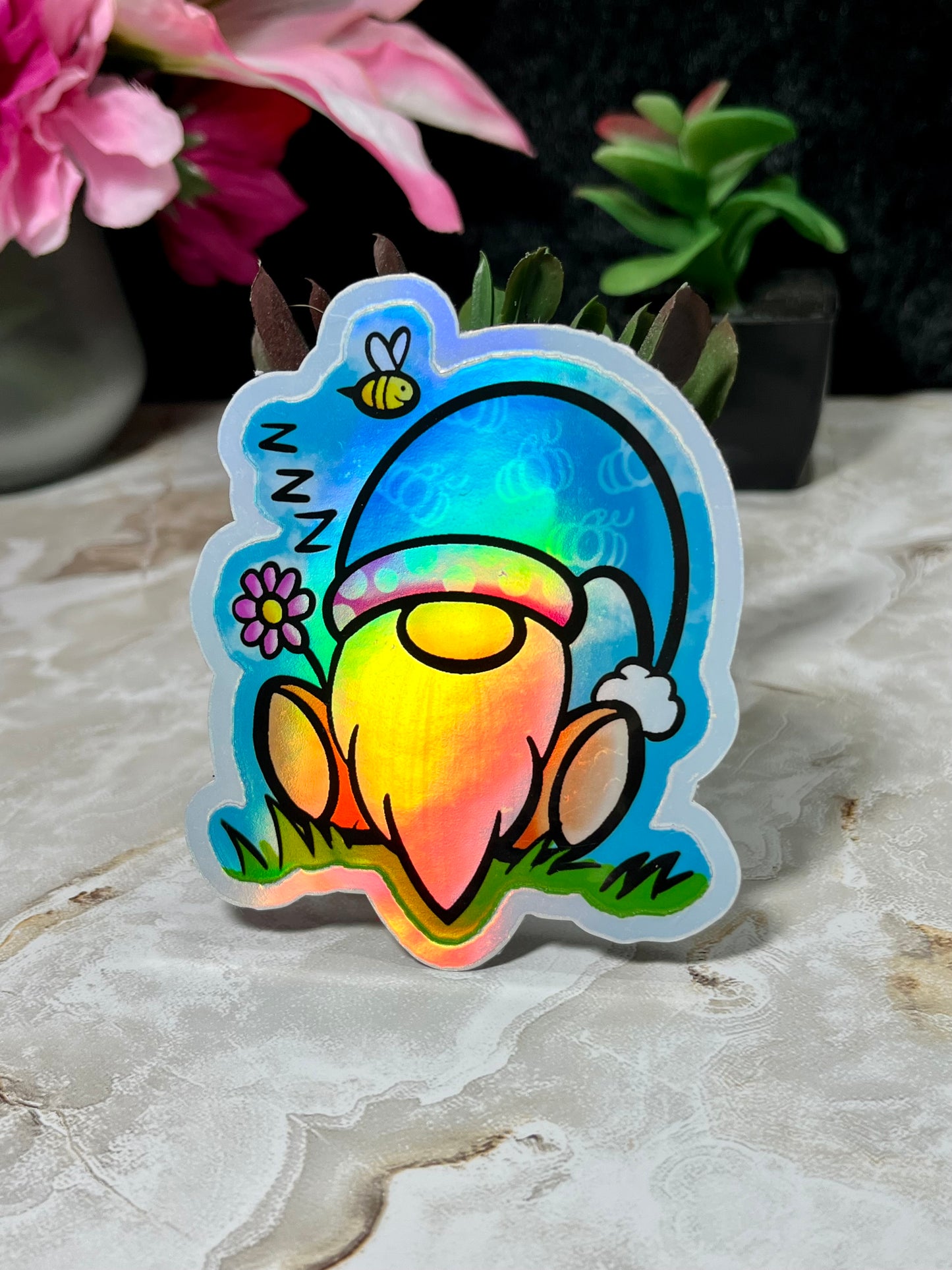 Sleepy gnome sticker