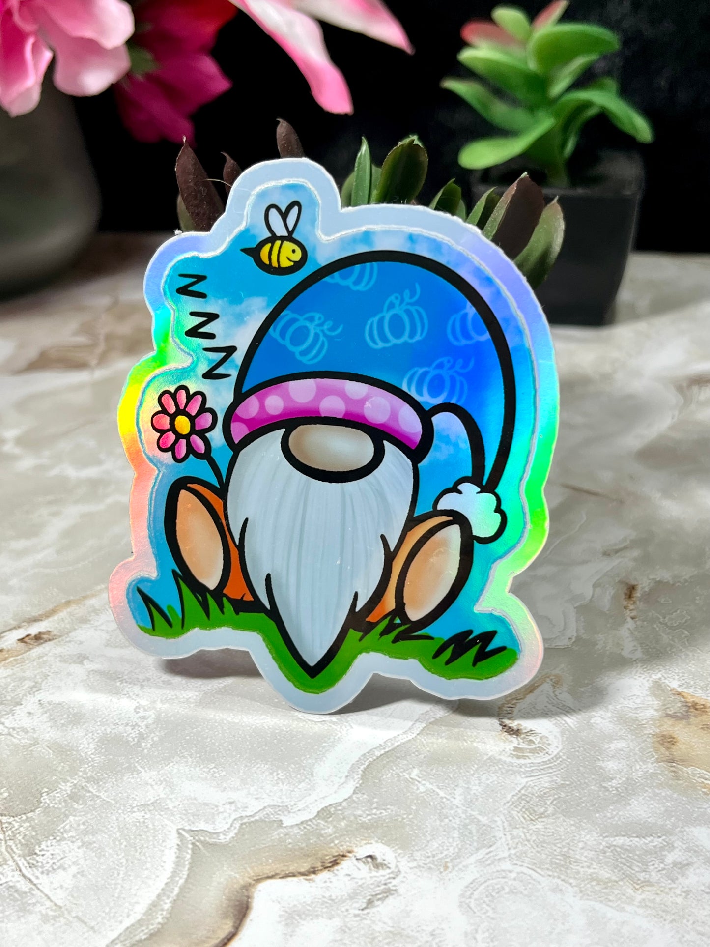 Sleepy gnome sticker