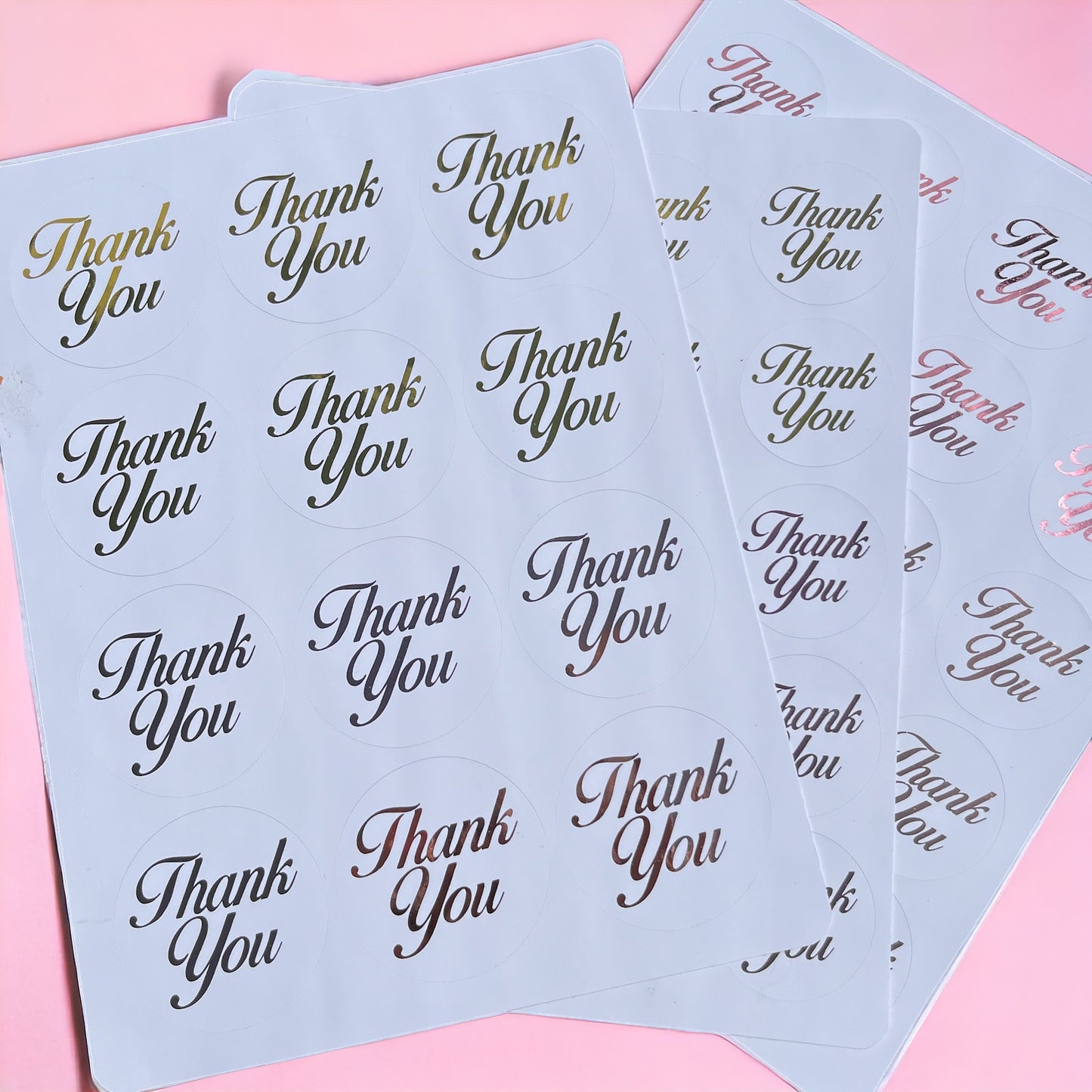 Thank you foil packaging stickers