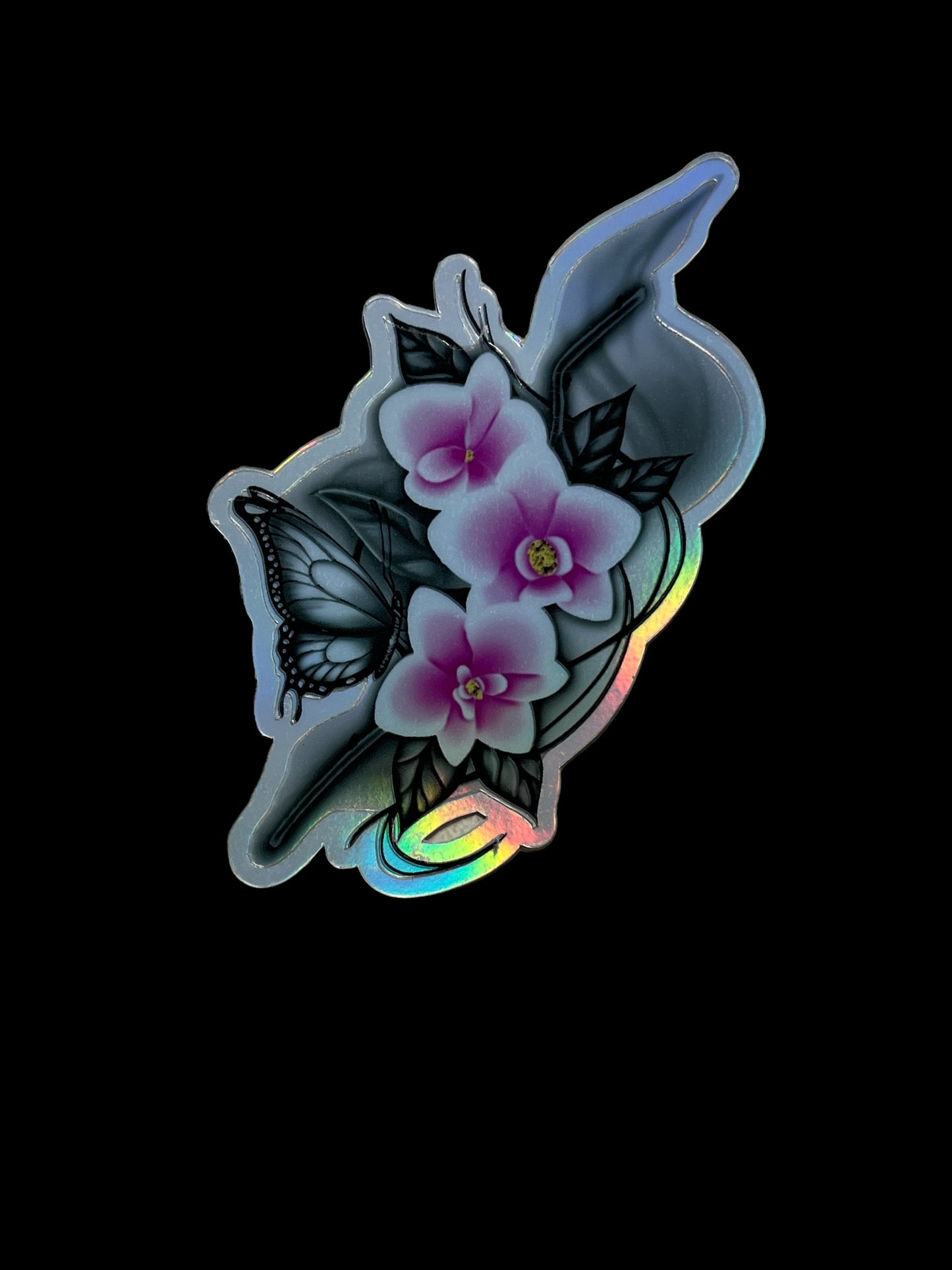 Butterfly orchid tattoo sticker