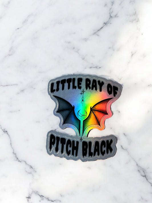 Little ray of pitch black bat Sticker